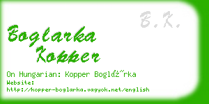 boglarka kopper business card